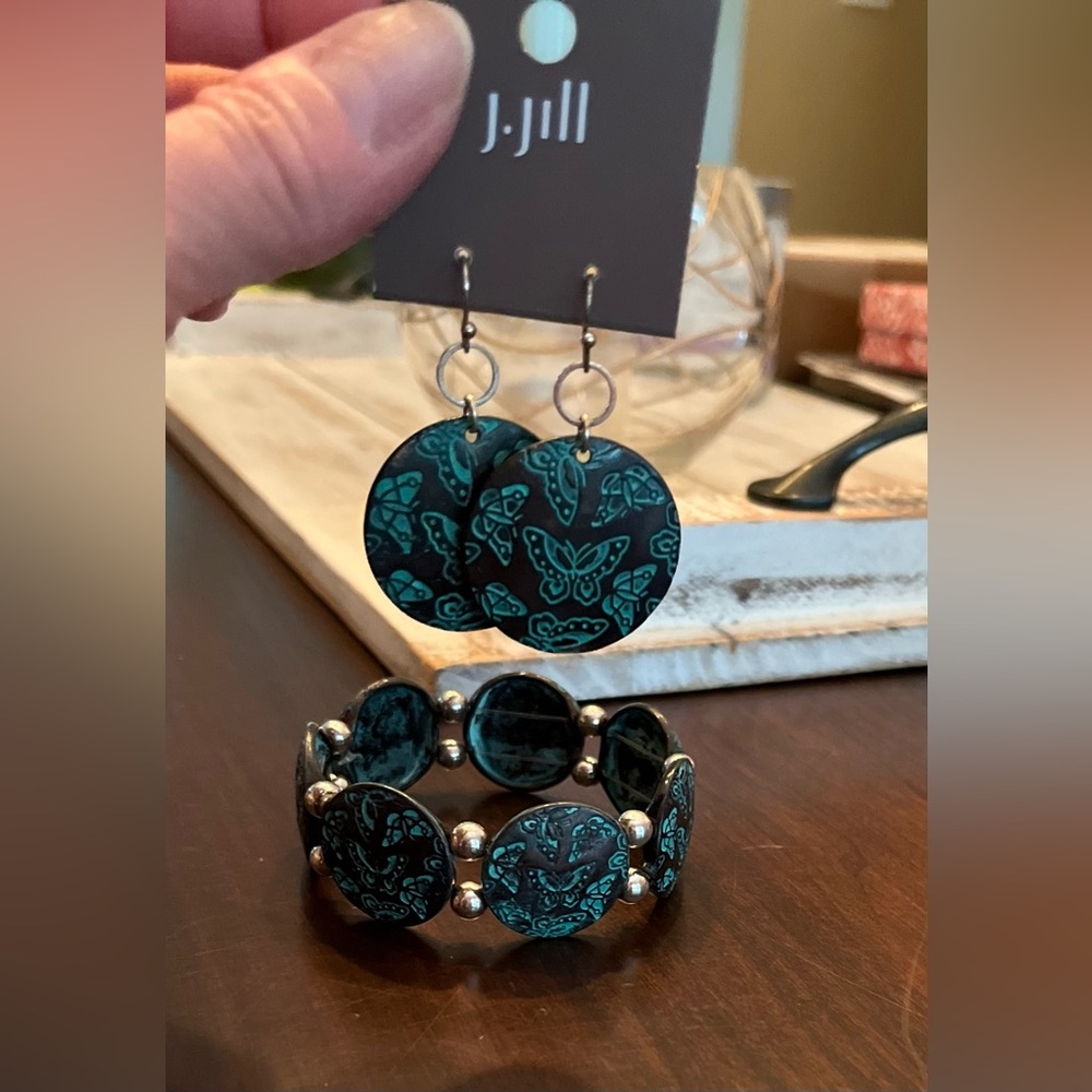 J. Jill Butterfly Blues bracelet and earring set